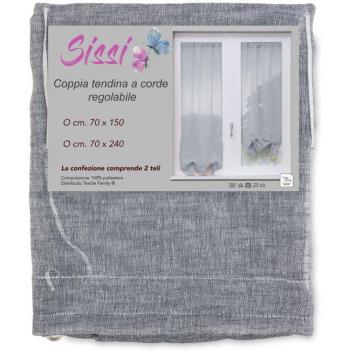 Tendina Duo Sissi Grigio 70cm – Vetro moderno, 2 teli, 70x150