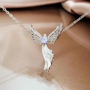 AAA Zircon Angel Wings Pendant Necklace for Girls