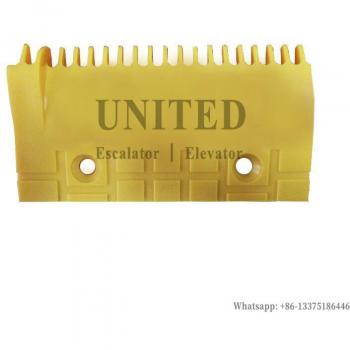 10pcs Yellow Plastic Escalator Tooth Plate H2200122 L163mm W90mm Hole Space 90mm 19Teeth LEFT