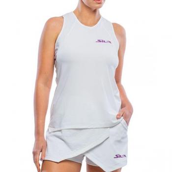 Siux T‑shirt sin mangas Jacquard blanco femenino