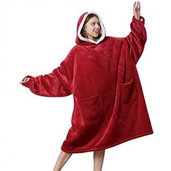 Soft Sherpa Fleece Wearable Blanket Hoodie