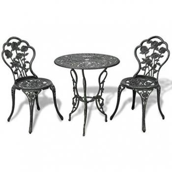 Aluminiumguss Bistro-Set 3-teilig in Grün