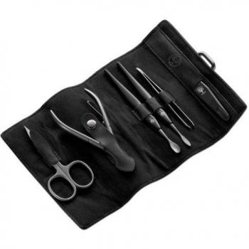 Böker Trousse Manucure Cuir Noir – Pack 6 éléments
