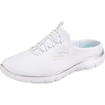 Chinelo Skechers Summits Branco/Prateado Feminino T39