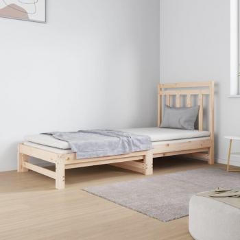Sofá cama sin colchón 2x(90x190) cm madera maciza