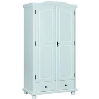 Armoire 2 Portes et 2 Tiroirs en Pin Massif