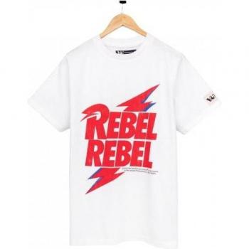 T-shirt enfant David Bowie Rebel Rebel Band 3-4 ans rouge/blanc