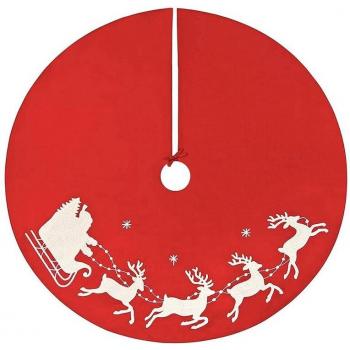 Alfombra para Árbol de Navidad con Tema de Santa Claus y Alce