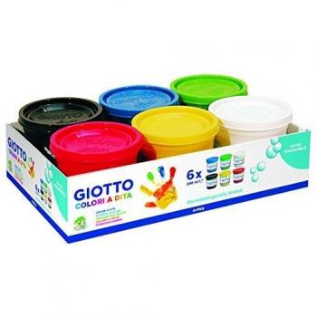 Tempera colori a dita 6 barattoli da 200 ml Giotto