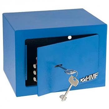 Doppelbart-Möbeltresor HMF – 23 x 17 x 17 cm, Safeschließfach, blau