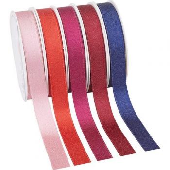PRÄSENT Glitter Satinband, 3 m