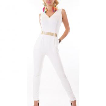 Trendiger Highwaist-Maxi-Overall mit Gürtelapplikat, M/L