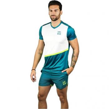 Herren Kurzarmshirt Cartri Sebak – Doppelton Grün-Weiß