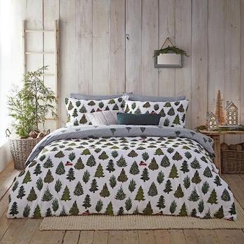 Furn Evergreen Brushed Cotton Duvet Cover Bedding Set Pine Green Super King