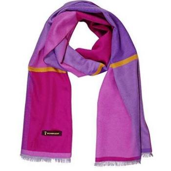 Seabright Seidenflanell Schal – Dickes, Warmes Karo in Lila, Blau & Gelb