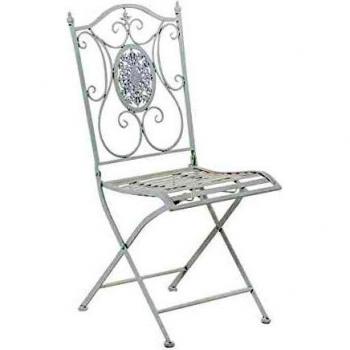 Sedia Pieghevole da Giardino in Metallo Bianco Sibell