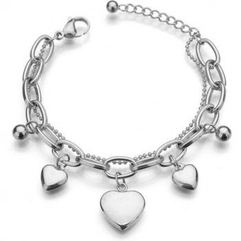 Pulsera de Joyería de 2 Capas con Corazón