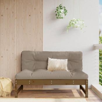 Divano Centrale 120x80 cm in Legno Massello di Pino Marrone Miele