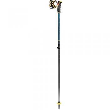 Leki Spitfire Vario 3D Adjustable Ski Poles in Denim Blue/Aegean Blue/Mustard Yellow