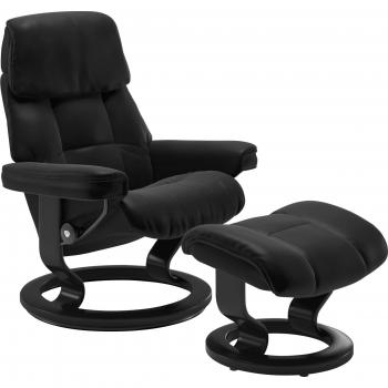 Stressless® Ruby Relaxsessel und Hocker, Classic Base, Größe L, Eiche/Wenge