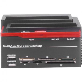 Docking SATA IDE 2,5/3,5 con Hub USB 2.0 y Lectores TF/XD/CF/SD
