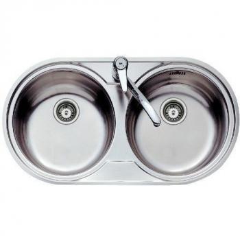 Teka DR‑80 2‑Compartment Metal Sink – Gray Inox Design