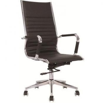 Heiro High Back Black Faux Leather Designer Chair
