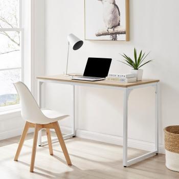 120cm Kendrick Home Office Desk with Oak Finish and White Legs