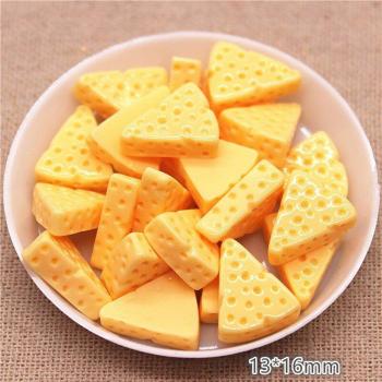 20pcs 3D Cheese Resin Miniature Food Art for Crafting, 11*17mm