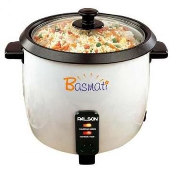Arrocera Palson Basmati 2,2L Inox con Vaporera Negra y Blanca