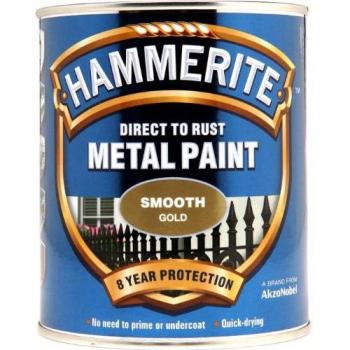 Hammerite 5092830 Smooth Gold Metal Paint 750ML