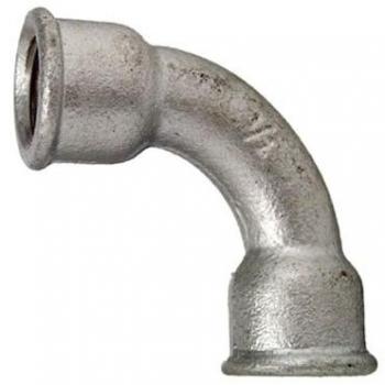 Cornat Bogen‑Gewindeteiler 90°, 3/4, Temperguss mit 2 Muffen