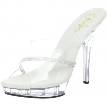Women's Transparent Dress Sandals – Pleaser LIP‑101R 8220, UK 5