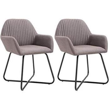 Sillas de Comedor 2 Unidades Tela Amarillo vidaXL