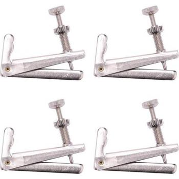 4 Stück Cello Stimmgerät 3/4-4/4 Silber Zubehör für Violine