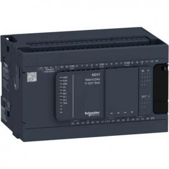 Módulo Schneider TM241C24U con señal DC 14V y transistor NPN