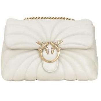 Sac bandoulière Pinko en cuir blanc avec détails dorés