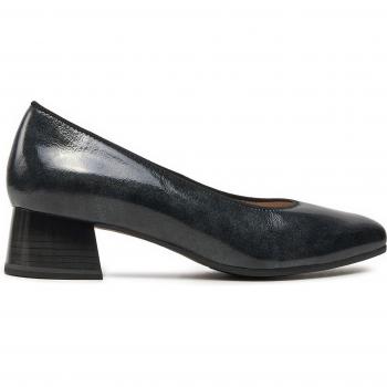 Caprice Escarpin cuir gris avec talon carré, pointure 37.5