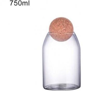 Botella de Vidrio para Granos y Alimentos con Tapón de Corcho