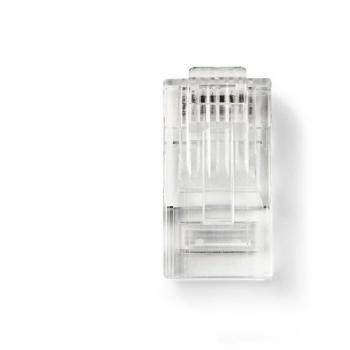 Cat‑6 RJ45 Male Connectors – 10 Pieces – Gold‑Plated, Stranded UTP, Transparent PVC