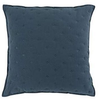 Housse de Coussin Mellow Chic 40 x 40 cm Microfibre Bicolore Bleu/Blanc