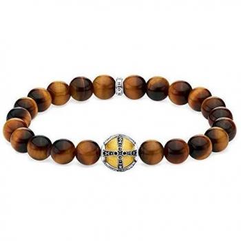 Pulsera de cruz de plata de ley bañada en oro de 18k para hombre Thomas Sabo