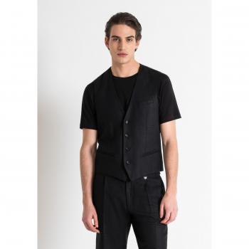 Gilet elegante in lino nero per outfit completi Antony Morato