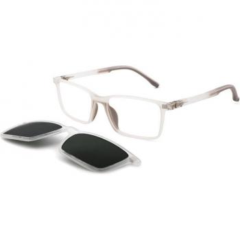 Square Polarized Sunglasses with Magnetic Clip-On for Fashionable Women and Men