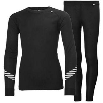 Helly Hansen Lifa Junior Thermal Base Set – Black/White, Size 128