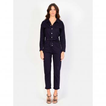 Marineblauwe damesjumpsuit met lange mouwen F.A.M. Paris Doria