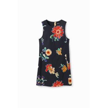 Velvet Petal Short Dress – Black, M