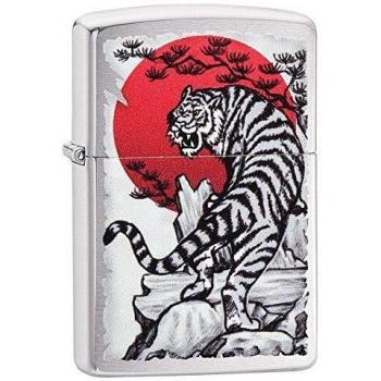 Zippo Brushed Chrome Tiger Sun Lighter