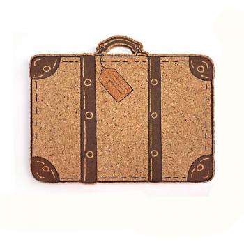 DIY Luggage Bag Bulletin Board with Cork and Stickers