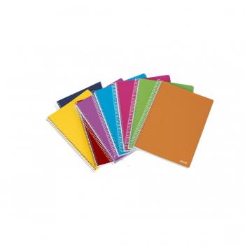 Lote 5 Unidades Ancor Classic Stripes Cuaderno Espiral Folio Raya Horizontal 80 Hojas 90 g – Tapa Plástica Surtida